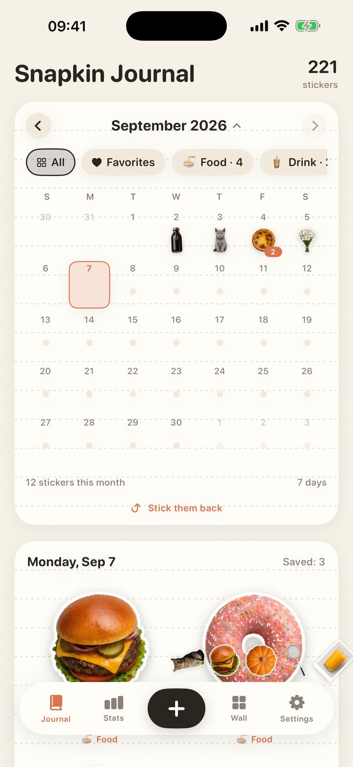 Stickers falling off the calendar